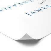 Elegant Blue & Peach Floral Wedding Weclome Poster (Hoek)