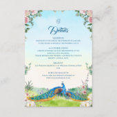 Elegant Blue Peacock Botanical Wedding Style Informatiekaartje (Voorkant)