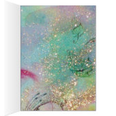 ELEGANT BLUE PEACOCK, GEM STONES EN BOW Birthday (Binnen (Rechts))