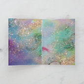 ELEGANT BLUE PEACOCK, GEM STONES EN CHRISTMAS BOW FEESTDAGEN KAART (Binnen)