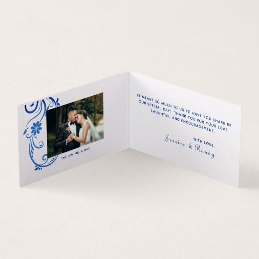 Elegant Blue Peacock ingevuld Hartelijk dank Kaart (Binnen)