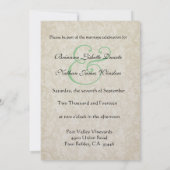 Elegant Blue Peacock Metallic Wedding Kaart (Achterkant)