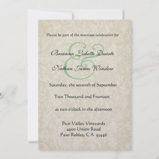 Elegant Blue Peacock Metallic Wedding Kaart (Achterkant)