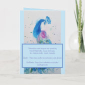 Elegant Blue Peacock Waterverf Birthday Card Kaart (Achterkant)