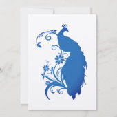 Elegant Blue Peakcock Wedding Invitation 5"x7" Kaart (Achterkant)