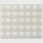 Elegant Blue Pearl Celtic Cross Cadeaupapier (Vlak)