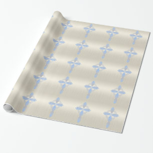 Elegant Blue Pearl Celtic Cross Cadeaupapier