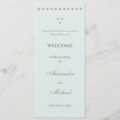 Elegant Blue Pearl Christian Wedding Program Programmakaart (Voorkant)
