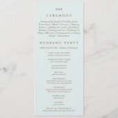 Elegant Blue Pearl Christian Wedding Program Programmakaart (Achterkant)