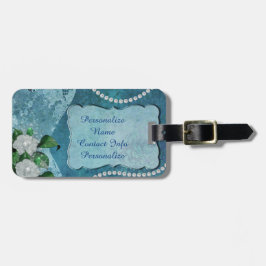 Elegant Blue Pearl Romantic Luggage Bagagelabel