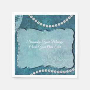 Elegant Blue Pearls personaliseer speciale gelegen Servet