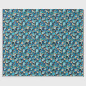 Elegant Blue Pebbles Gold Accent Abstract Cadeaupapier (Vlak)