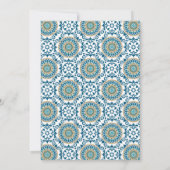 Elegant Blue Persian Mosaic Islamic Muslim Weduwsc Kaart (Achterkant)