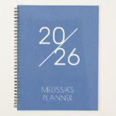 Elegant Blue Personalized 2026 Planner (Voorkant)