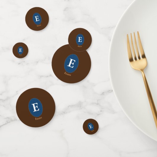 Elegant Blue Personalized Monogram Confetti (Groep)
