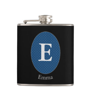 Elegant Blue Personalized Monogram Heupfles