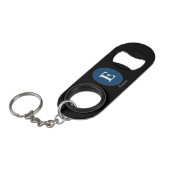 Elegant Blue Personalized Monogram Mini Flessenopener (Voorkant Gekanteld)