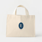 Elegant Blue Personalized Monogram Mini Tote Bag (Voorkant)