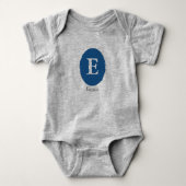 Elegant Blue Personalized Monogram Romper (Voorkant)