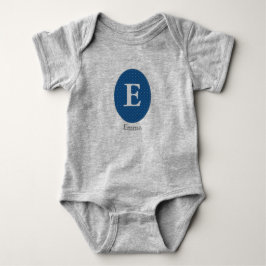Elegant Blue Personalized Monogram Romper