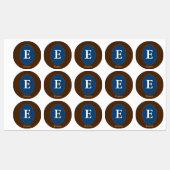 Elegant Blue Personalized Monogram Square Sticker (Vel)