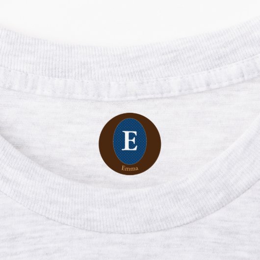 Elegant Blue Personalized Monogram Square Sticker (Aangebracht)