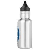 Elegant Blue Personalized Monogram Waterfles (Rechts)