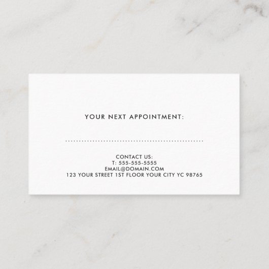 Elegant Blue Photo Podiatrist Appointment Card Afsprakenkaartje (Achterkant)