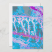Elegant Blue Pink Abstracte Waterverf Wedding Kaart (Achterkant)