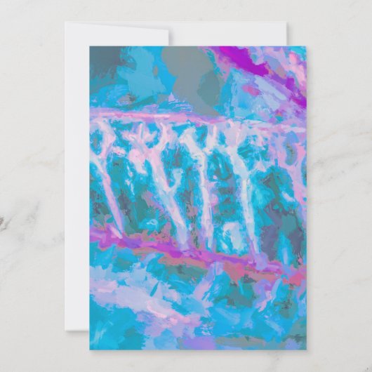 Elegant Blue Pink Abstracte Waterverf Wedding Kaart (Achterkant)