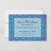 Elegant Blue Pink Abstracte Waterverf Wedding Save The Date (Voorkant)