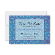 Elegant Blue Pink Abstracte Waterverf Wedding