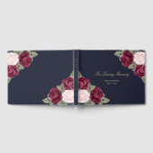 Elegant Blue Pink Burgundy Floral Funeral Gastenboek (Volledig)