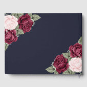 Elegant Blue Pink Burgundy Floral Funeral Gastenboek (Achterkant)