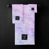 Elegant Blue Pink en Paarse Ombre Textured Marble Bad Handdoek
