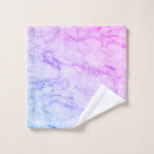 Elegant Blue Pink en Paarse Ombre Textured Marble Bad Handdoek (Wasdoekje)