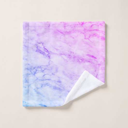 Elegant Blue Pink en Paarse Ombre Textured Marble Bad Handdoek (Wasdoekje)