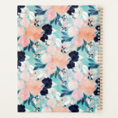 Elegant Blue Pink Mint Flowers Waterverf Floral Planner (Achterkant)