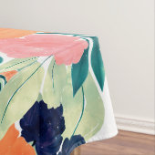 Elegant Blue Pink Oranje Flowers Waterverf Floral Tafelkleed (Voorbeeld)