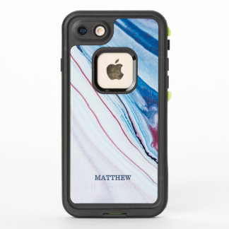 Elegant BLUE PINK PAARSE FAUX MARBLE PERSONALIZED