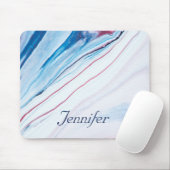 Elegant BLUE PINK PAARSE FAUX MARBLE PERSONALIZED Muismat (Met muis)