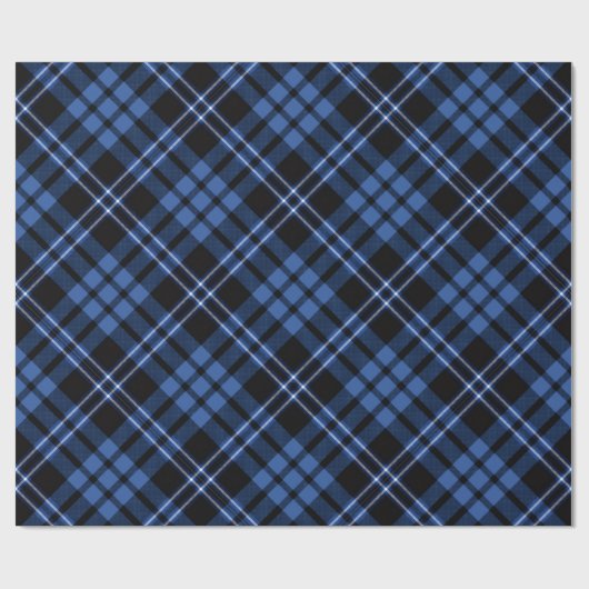 Elegant Blue Plaid Pattern Cadeaupapier (Vlak)
