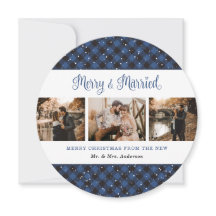 Elegant Blue Plays Passen getrouwd Kaarten kerst