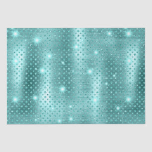 Elegant Blue Polka Dot Metallic Glitter Pattern Tissuepapier