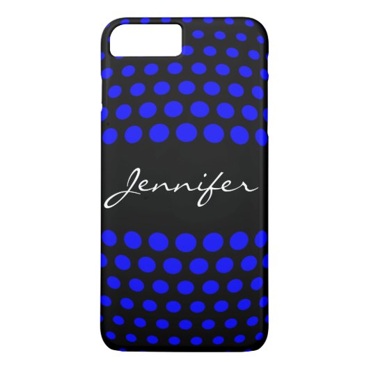 Elegant Blue Polka Dots Pattern Case-Mate iPhone Case (Achterkant)