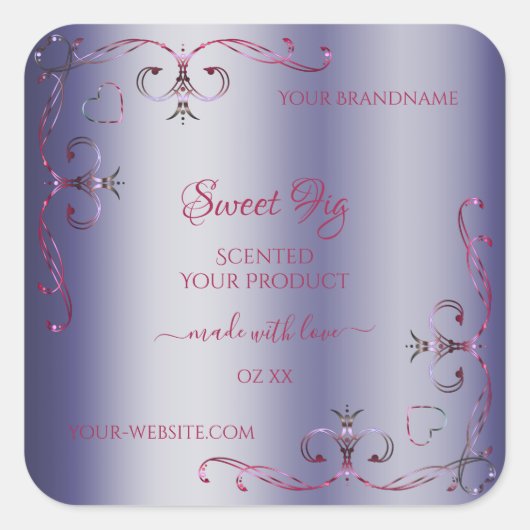 Elegant Blue Product Labels -  hoek grenzen (Voorkant)