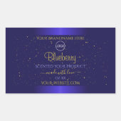 Elegant Blue Product Labels Soft Gold Glitter Logo (Voorkant)