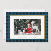 Elegant Blue Pset Persoonlijke foto Feestdagenkaart (Voorkant)