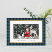 Elegant Blue Pset Persoonlijke foto Feestdagenkaart (Staand voorkant)