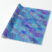 Elegant Blue, Purple, and Gold Marble Pattern Cadeaupapier (Uitgerold)